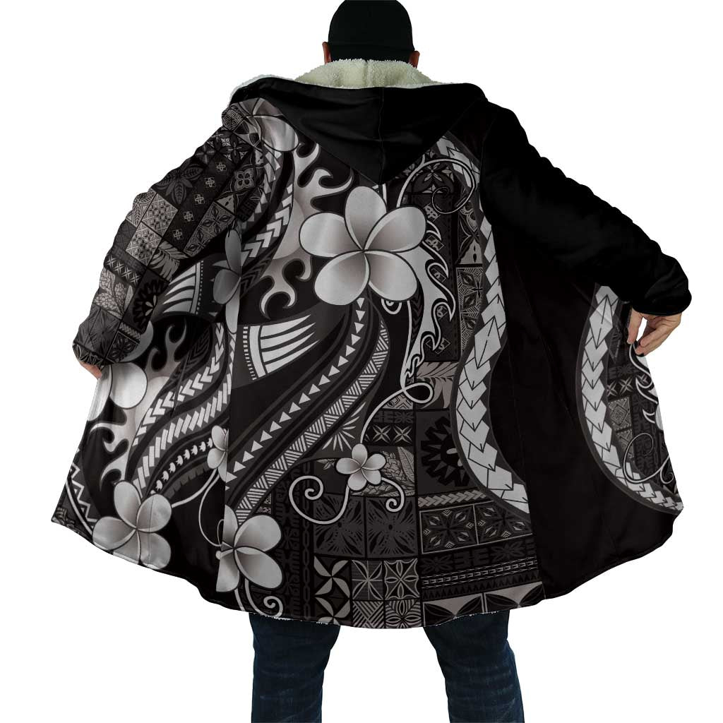 Samoa Siapo Tribal Pattern Cloak Black Polynesian Plumeria Tapa Motif LT9 - Polynesian Pride