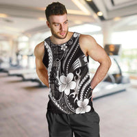 Samoa Siapo Tribal Pattern Men Tank Top Black Polynesian Plumeria Tapa Motif LT9 Black - Polynesian Pride