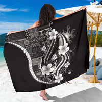 Samoa Siapo Tribal Pattern Sarong Black Polynesian Plumeria Tapa Motif LT9 One Size 44 x 66 inches Black - Polynesian Pride