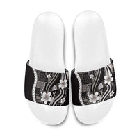 Samoa Siapo Tribal Pattern Slide Sandals Black Polynesian Plumeria Tapa Motif LT9 Black - Polynesian Pride
