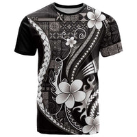 Samoa Siapo Tribal Pattern T Shirt Black Polynesian Plumeria Tapa Motif LT9 Black - Polynesian Pride