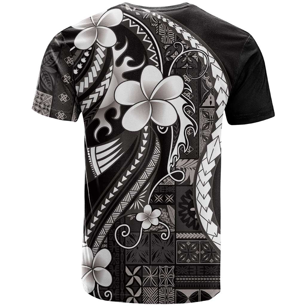 Samoa Siapo Tribal Pattern T Shirt Black Polynesian Plumeria Tapa Motif LT9 - Polynesian Pride