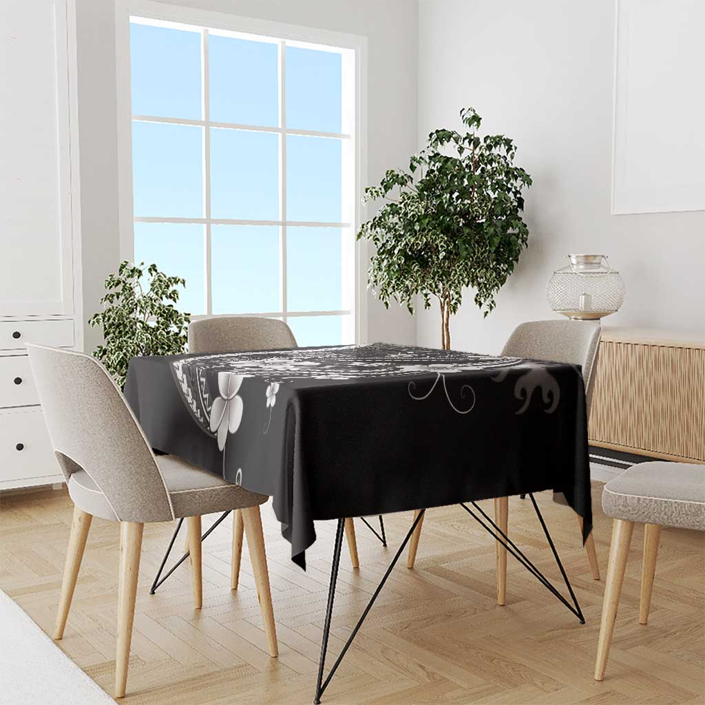Samoa Siapo Tribal Pattern Tablecloth Black Polynesian Plumeria Tapa Motif LT9 - Polynesian Pride