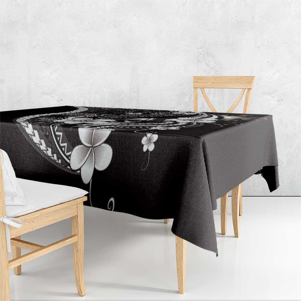 Samoa Siapo Tribal Pattern Tablecloth Black Polynesian Plumeria Tapa Motif LT9 - Polynesian Pride