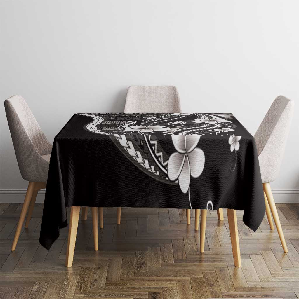 Samoa Siapo Tribal Pattern Tablecloth Black Polynesian Plumeria Tapa Motif LT9 - Polynesian Pride