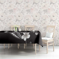 Samoa Siapo Tribal Pattern Tablecloth Black Polynesian Plumeria Tapa Motif LT9 - Polynesian Pride