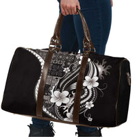 Samoa Siapo Tribal Pattern Travel Bag Black Polynesian Plumeria Tapa Motif LT9 - Polynesian Pride