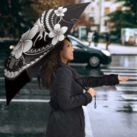 Samoa Siapo Tribal Pattern Umbrella Black Polynesian Plumeria Tapa Motif LT9 - Polynesian Pride