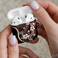 Samoa Siapo Tribal Pattern AirPods Case Brown Polynesian Plumeria Tapa Motif LT9 - Polynesian Pride