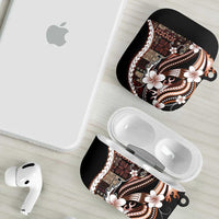 Samoa Siapo Tribal Pattern AirPods Case Brown Polynesian Plumeria Tapa Motif LT9 - Polynesian Pride