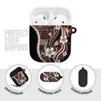 Samoa Siapo Tribal Pattern AirPods Case Brown Polynesian Plumeria Tapa Motif LT9 - Polynesian Pride