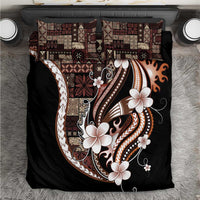 Samoa Siapo Tribal Pattern Bedding Set Brown Polynesian Plumeria Tapa Motif LT9 Brown - Polynesian Pride