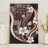 Samoa Siapo Tribal Pattern Canvas Wall Art Brown Polynesian Plumeria Tapa Motif LT9 Without Frame Brown - Polynesian Pride