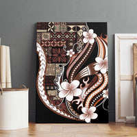 Samoa Siapo Tribal Pattern Canvas Wall Art Brown Polynesian Plumeria Tapa Motif LT9 - Polynesian Pride
