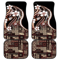 Samoa Siapo Tribal Pattern Car Mats Brown Polynesian Plumeria Tapa Motif LT9 - Polynesian Pride