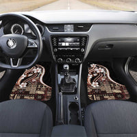 Samoa Siapo Tribal Pattern Car Mats Brown Polynesian Plumeria Tapa Motif LT9 Set 2pcs - Front Brown - Polynesian Pride