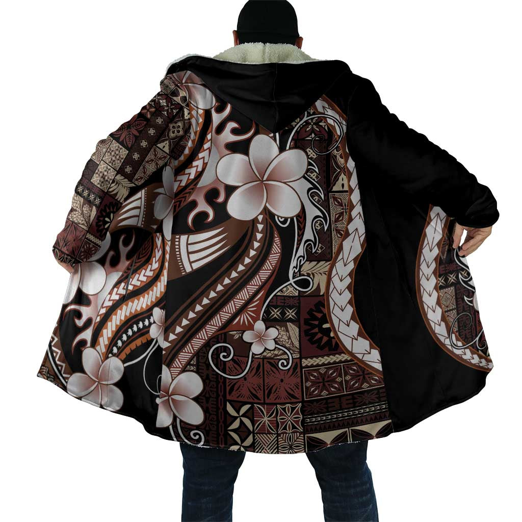 Samoa Siapo Tribal Pattern Cloak Brown Polynesian Plumeria Tapa Motif LT9 - Polynesian Pride