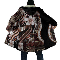 Samoa Siapo Tribal Pattern Cloak Brown Polynesian Plumeria Tapa Motif LT9 - Polynesian Pride