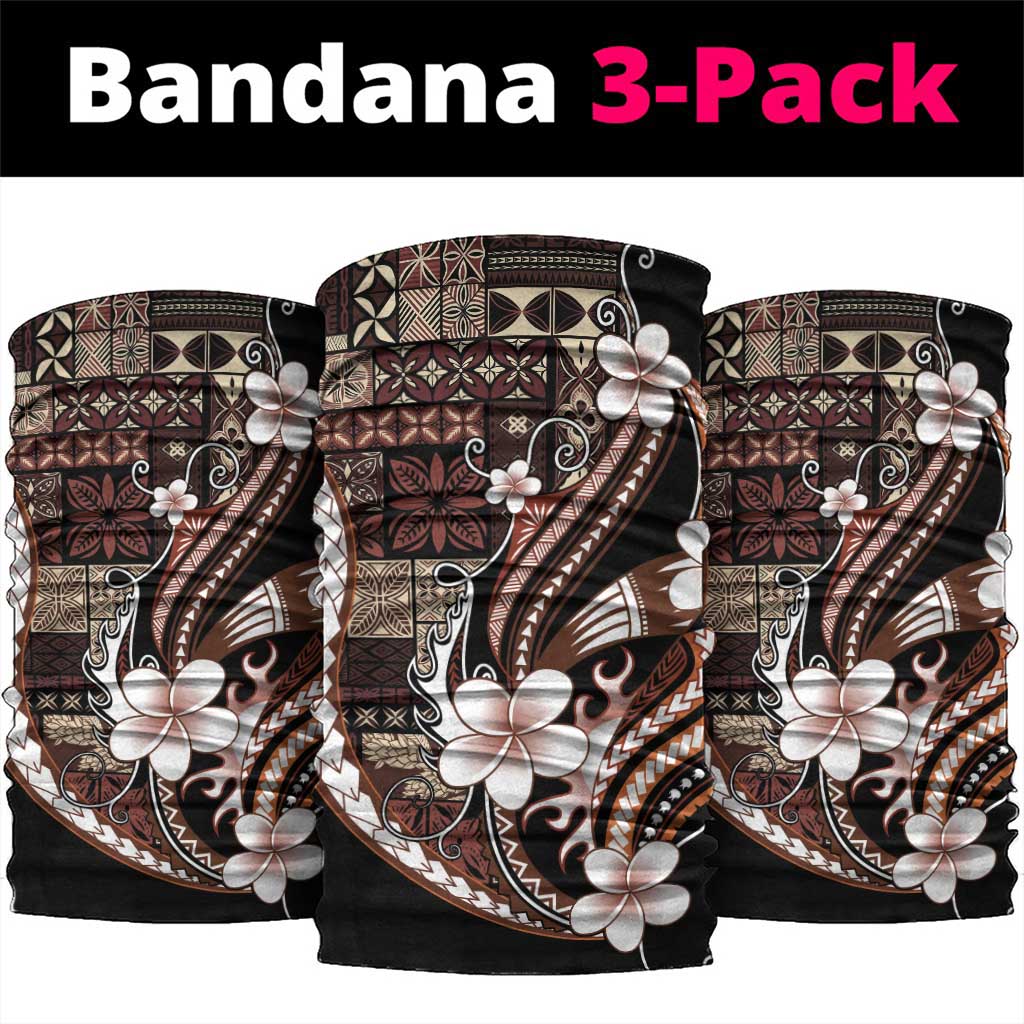 Samoa Siapo Tribal Pattern Neck Gaiter Brown Polynesian Plumeria Tapa Motif LT9 package One Size: 25*50cm Brown - Polynesian Pride