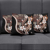 Samoa Siapo Tribal Pattern Pillow Cover Brown Polynesian Plumeria Tapa Motif LT9 - Polynesian Pride