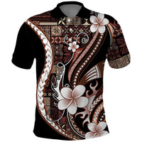 Samoa Siapo Tribal Pattern Polo Shirt Brown Polynesian Plumeria Tapa Motif LT9 Brown - Polynesian Pride
