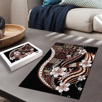 Samoa Siapo Tribal Pattern Puzzle Brown Polynesian Plumeria Tapa Motif LT9 - Polynesian Pride
