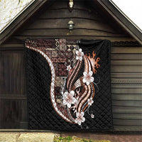 Samoa Siapo Tribal Pattern Quilt Brown Polynesian Plumeria Tapa Motif LT9 - Polynesian Pride