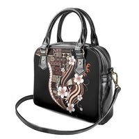 Samoa Siapo Tribal Pattern Shoulder Handbag Brown Polynesian Plumeria Tapa Motif LT9 - Polynesian Pride