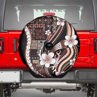 Samoa Siapo Tribal Pattern Spare Tire Cover Brown Polynesian Plumeria Tapa Motif LT9 - Polynesian Pride