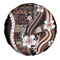 Samoa Siapo Tribal Pattern Spare Tire Cover Brown Polynesian Plumeria Tapa Motif LT9 - Polynesian Pride