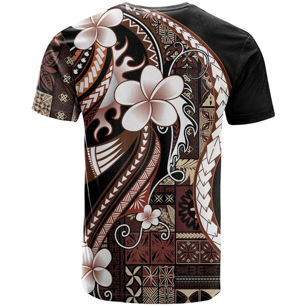 Samoa Siapo Tribal Pattern T Shirt Brown Polynesian Plumeria Tapa Motif LT9 - Polynesian Pride
