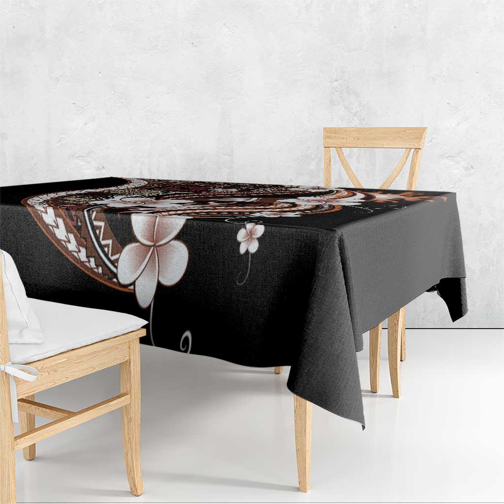Samoa Siapo Tribal Pattern Tablecloth Brown Polynesian Plumeria Tapa Motif LT9 - Polynesian Pride