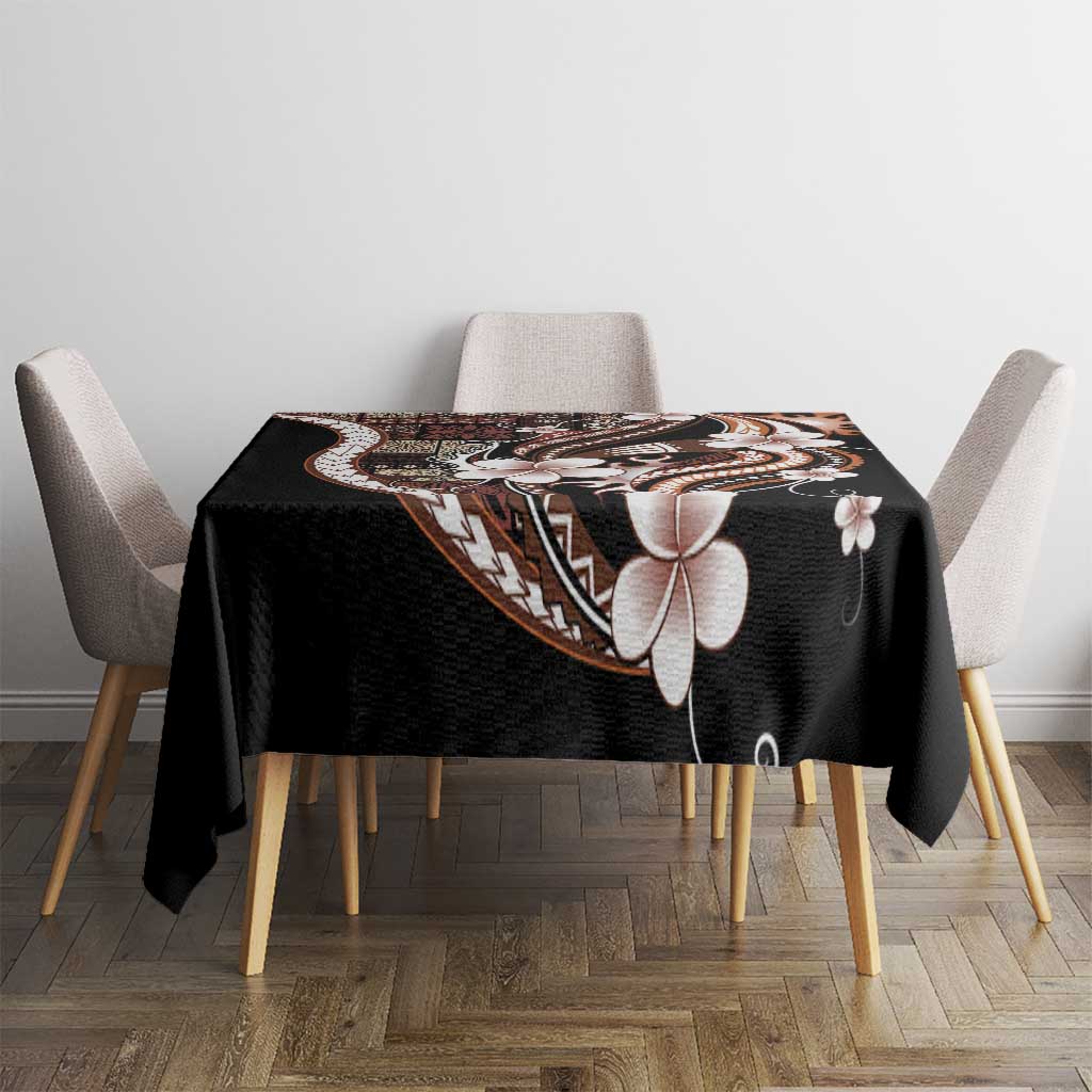Samoa Siapo Tribal Pattern Tablecloth Brown Polynesian Plumeria Tapa Motif LT9 - Polynesian Pride