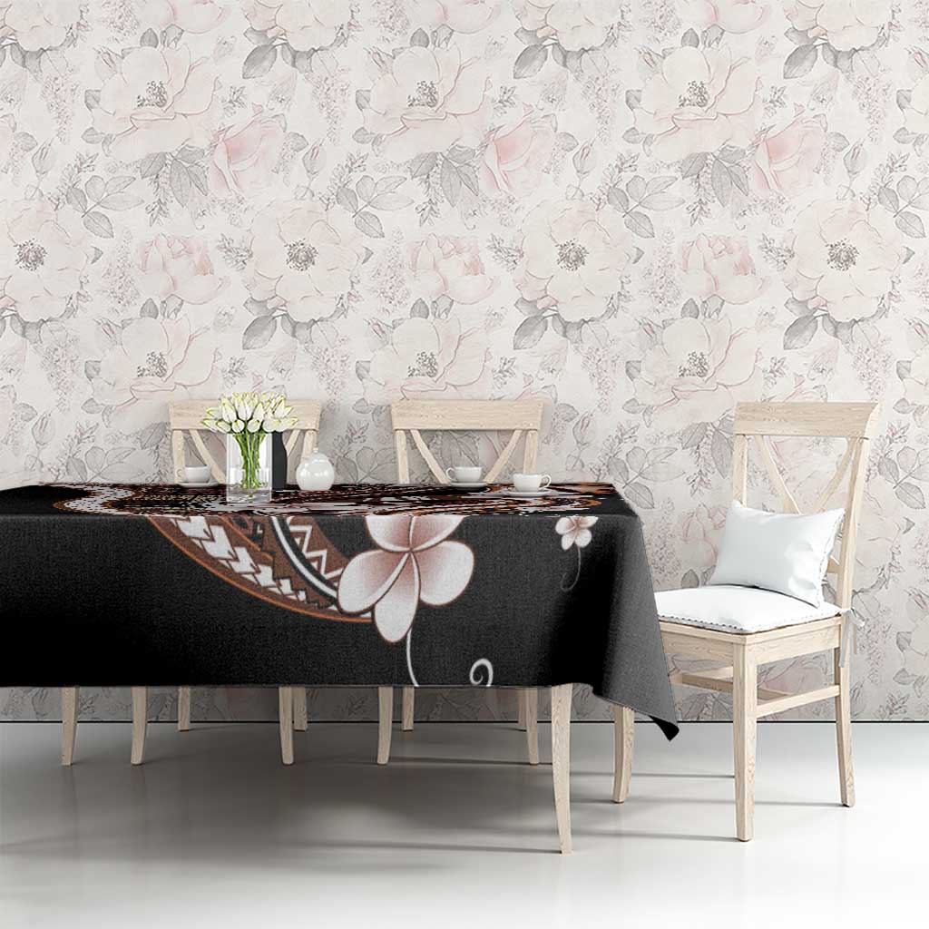 Samoa Siapo Tribal Pattern Tablecloth Brown Polynesian Plumeria Tapa Motif LT9 - Polynesian Pride