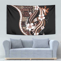 Samoa Siapo Tribal Pattern Tapestry Brown Polynesian Plumeria Tapa Motif LT9 - Polynesian Pride