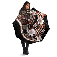 Samoa Siapo Tribal Pattern Umbrella Brown Polynesian Plumeria Tapa Motif
