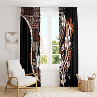 Samoa Siapo Tribal Pattern Window Curtain Brown Polynesian Plumeria Tapa Motif LT9 - Polynesian Pride