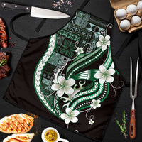 Samoa Siapo Tribal Pattern Apron Forest Green Polynesian Plumeria Tapa Motif
