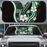 Samoa Siapo Tribal Pattern Auto Sun Shade Forest Green Polynesian Plumeria Tapa Motif LT9 Green - Polynesian Pride