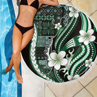 Samoa Siapo Tribal Pattern Beach Blanket Forest Green Polynesian Plumeria Tapa Motif LT9 - Polynesian Pride
