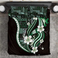 Samoa Siapo Tribal Pattern Bedding Set Forest Green Polynesian Plumeria Tapa Motif LT9 Green - Polynesian Pride