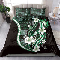 Samoa Siapo Tribal Pattern Bedding Set Forest Green Polynesian Plumeria Tapa Motif LT9 - Polynesian Pride