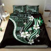 Samoa Siapo Tribal Pattern Bedding Set Forest Green Polynesian Plumeria Tapa Motif LT9 - Polynesian Pride