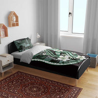 Samoa Siapo Tribal Pattern Bedding Set Forest Green Polynesian Plumeria Tapa Motif LT9 - Polynesian Pride