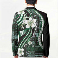 Samoa Siapo Tribal Pattern Blazer Forest Green Polynesian Plumeria Tapa Motif LT9 - Polynesian Pride