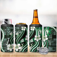 Samoa Siapo Tribal Pattern 4 in 1 Can Cooler Tumbler Forest Green Polynesian Plumeria Tapa Motif LT9 - Polynesian Pride