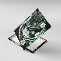 Samoa Siapo Tribal Pattern Canvas Wall Art Forest Green Polynesian Plumeria Tapa Motif LT9 With Frame Green - Polynesian Pride