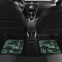 Samoa Siapo Tribal Pattern Car Mats Forest Green Polynesian Plumeria Tapa Motif LT9 Set 2pcs - Back Green - Polynesian Pride