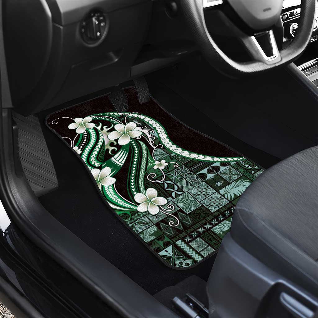 Samoa Siapo Tribal Pattern Car Mats Forest Green Polynesian Plumeria Tapa Motif LT9 - Polynesian Pride