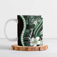 Samoa Siapo Tribal Pattern Ceramic Mug Forest Green Polynesian Plumeria Tapa Motif LT9 Green - Polynesian Pride